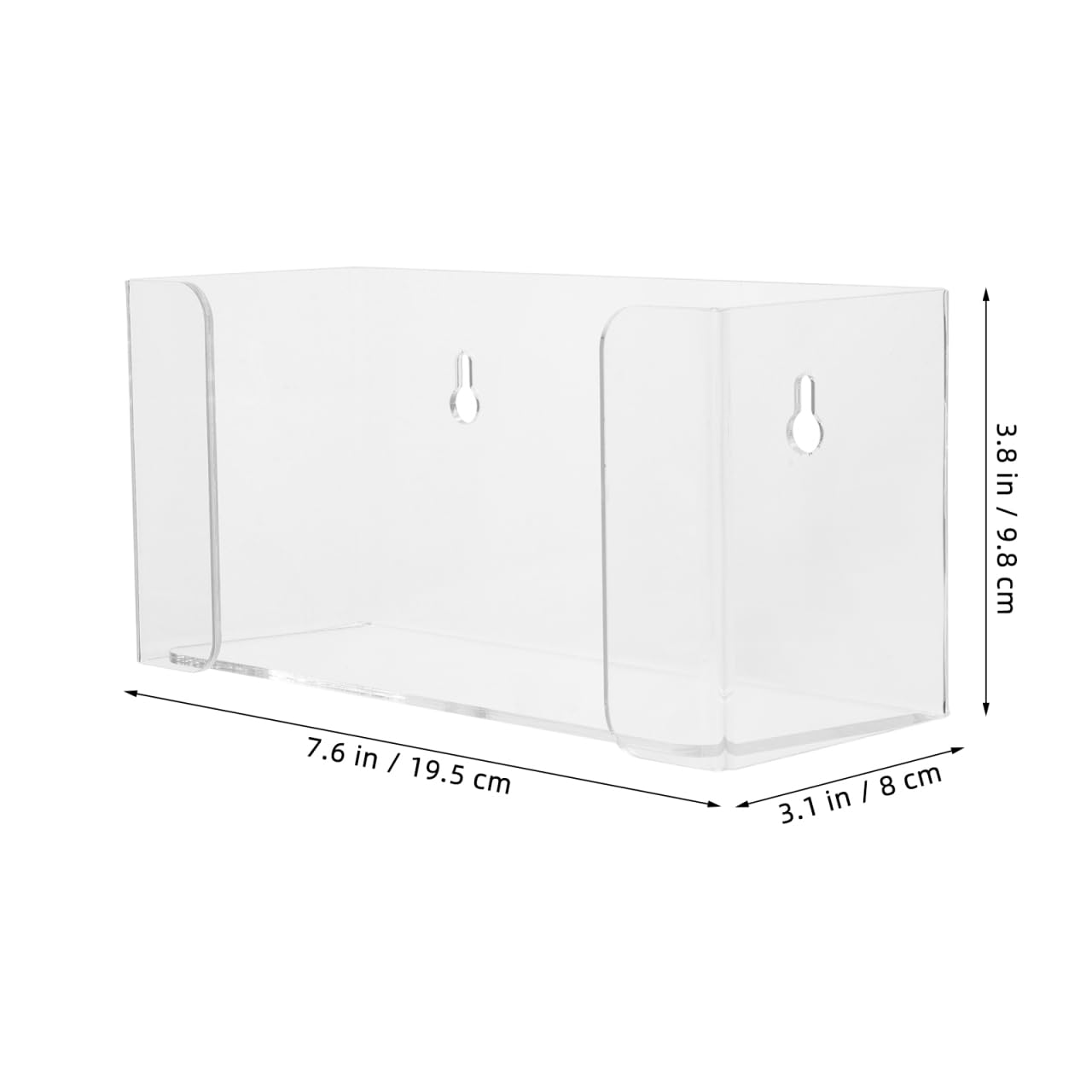 Acrylic Wall Mount Glove Dispenser and Mask Holder Storage Box for Laboratory and Office 2 in 1