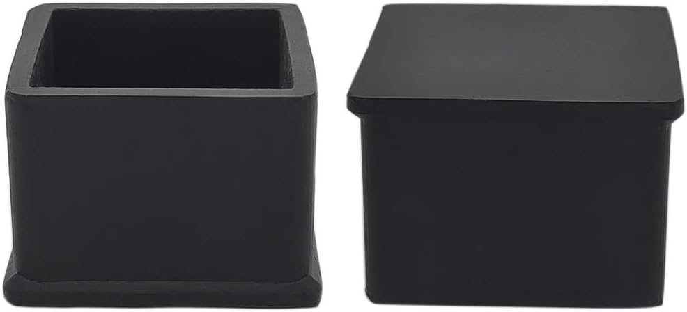 Flyshop Non-Slip Thick Rubber Leg Tips Floor Protectors Square Chair Leg Caps 38 x 38 mm, 1-1/2" x
