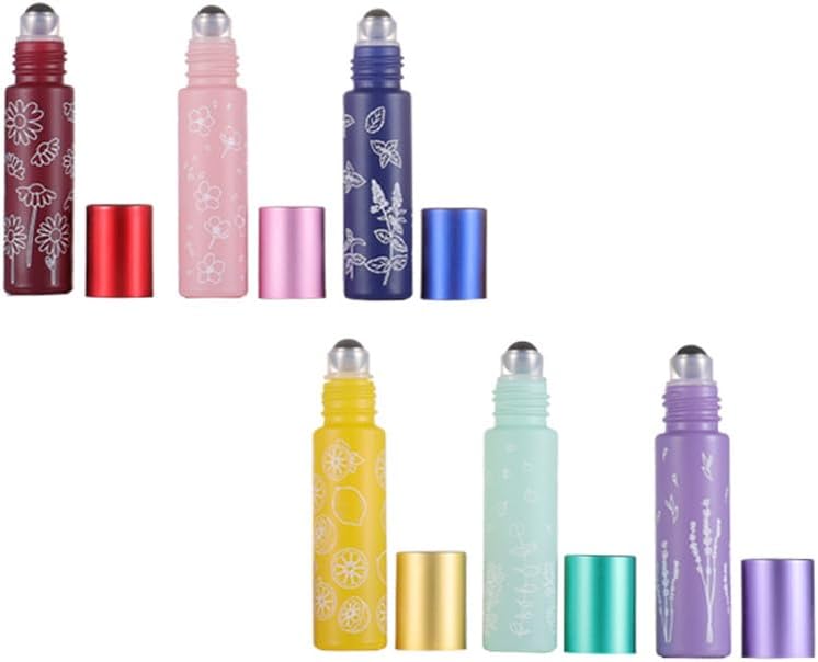 10 Pcs Yellow Glass Essential Oil Roller Bottles,10ml Empty Refillable Roll on Bottles,Glass Travel