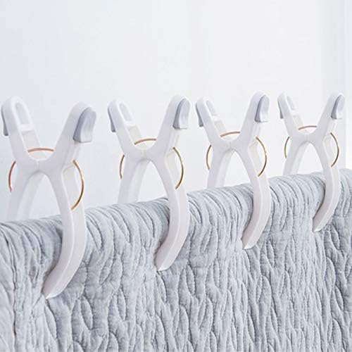 8 Pack Beach Towel Clips for Beach Chairs White Jumbo Size Towel Clamps Lounge Pool Chairs Plastic
