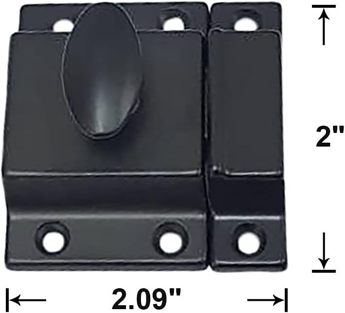 QCAA Traditional Large Oval Turn Cabinet Latch, Solid Brass, 2", for Cupboard & Other Furniture