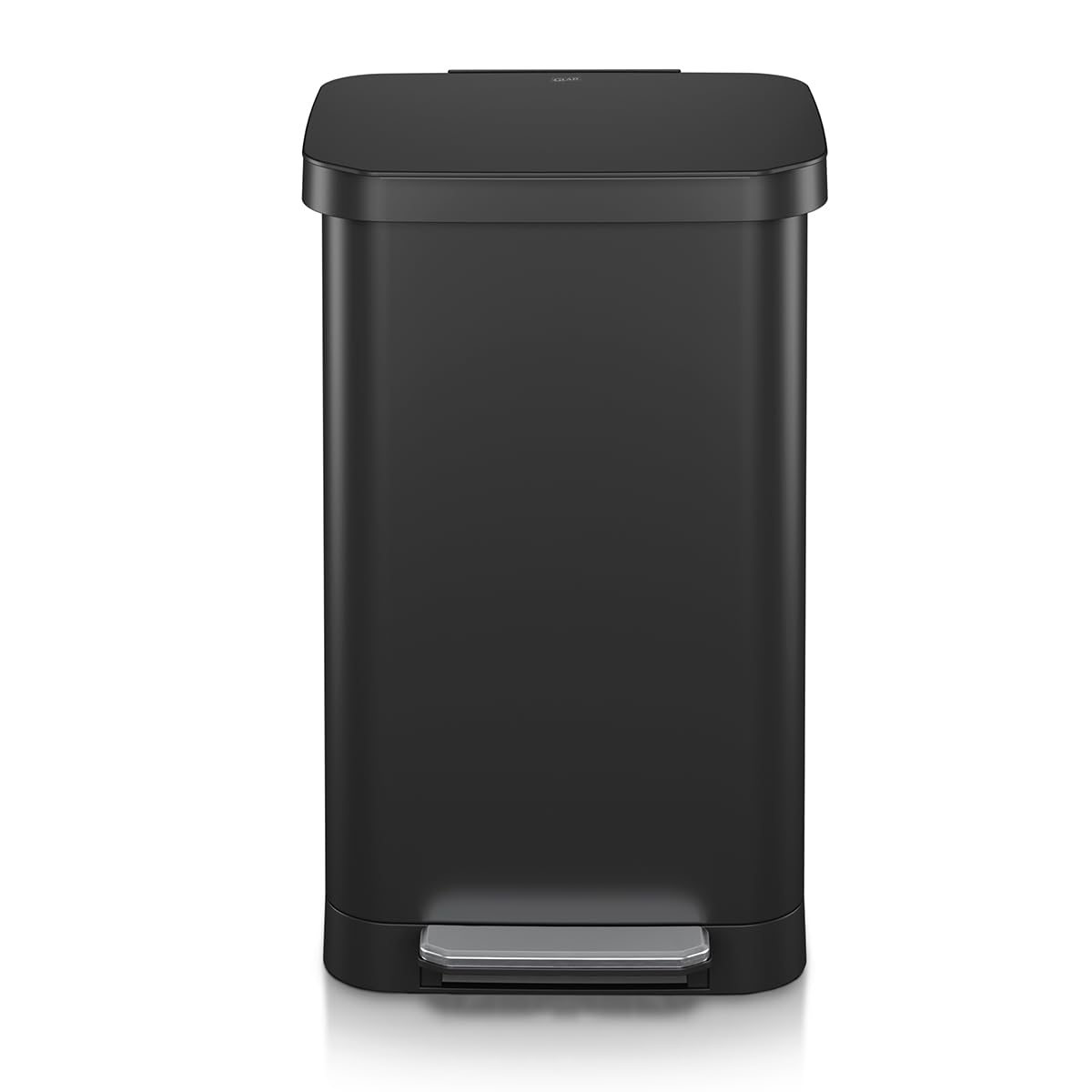 Glad Stainless Steel Step Trash Can, Series 2 with Clorox Protection - Large Black Kitchen Garbage