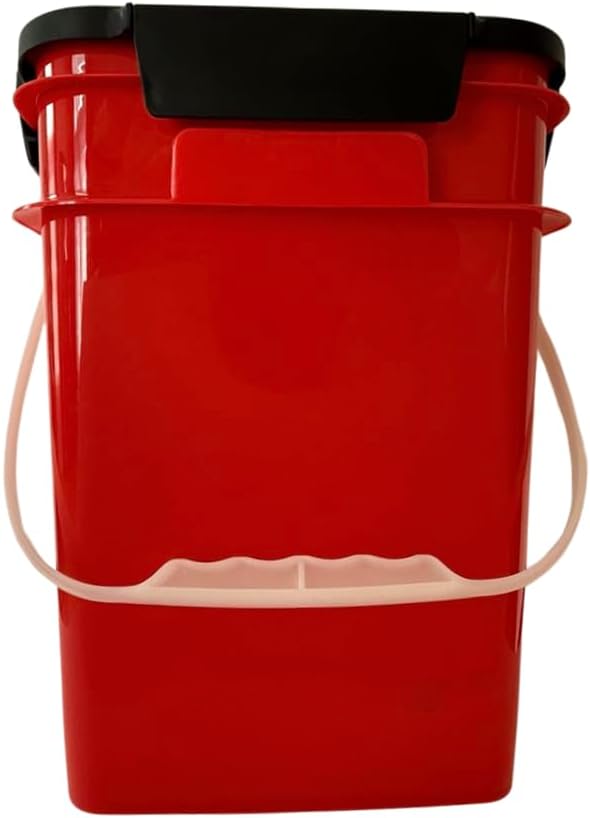 House Naturals 4 Gallon Square Food Grade Bucket Pail with Plastic Handles and Lid (Pack of 3) Made