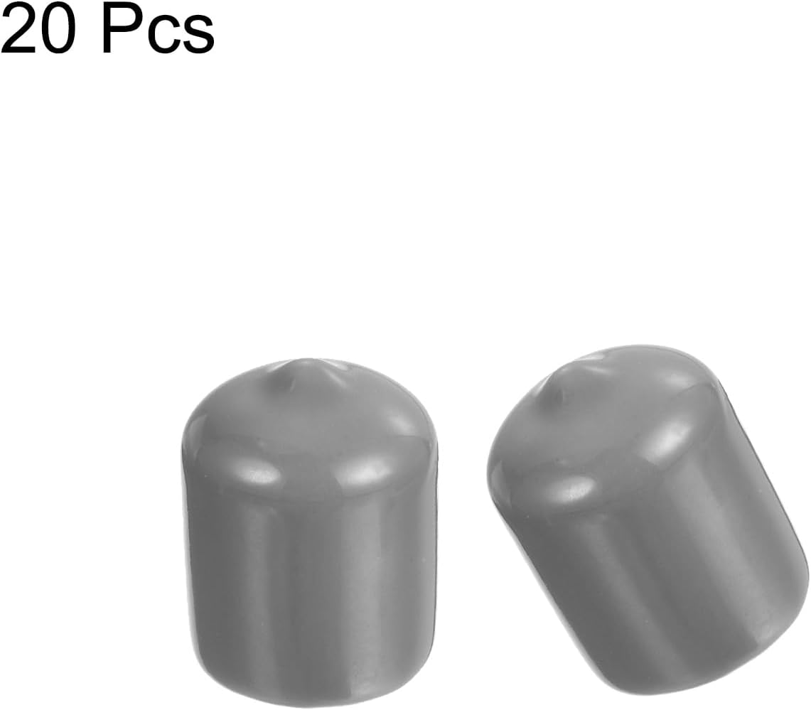 uxcell 20pcs Rubber End Caps Protective Caps 17mm ID Vinyl PVC Round Tube Bolt Cap Cover Screw