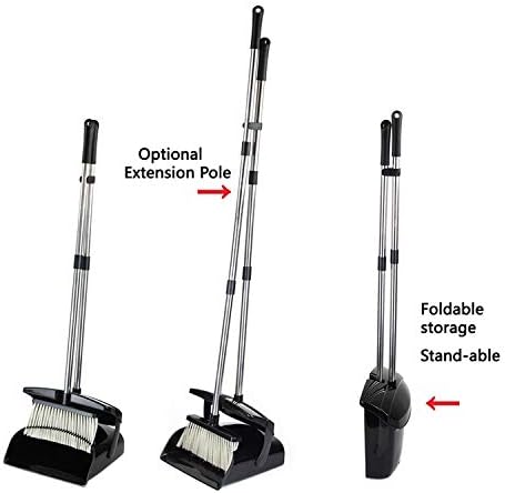 Broom and Dustpan Commercial Long Handle Sweep Set and Lobby Broom Upright Grips Sweep Set with