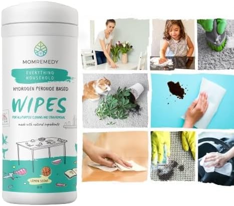 MOMREMEDY Hydrogen Peroxide Cleaning Wipes | All Purpose Cleaner and Stain Remover | Multipurpose