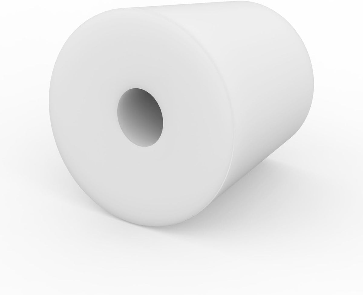 Labasics 5-Pack 5# Single-Hole Silicone Stoppers, White Tapered Lab Seal Stoppers with 0.31" Hole