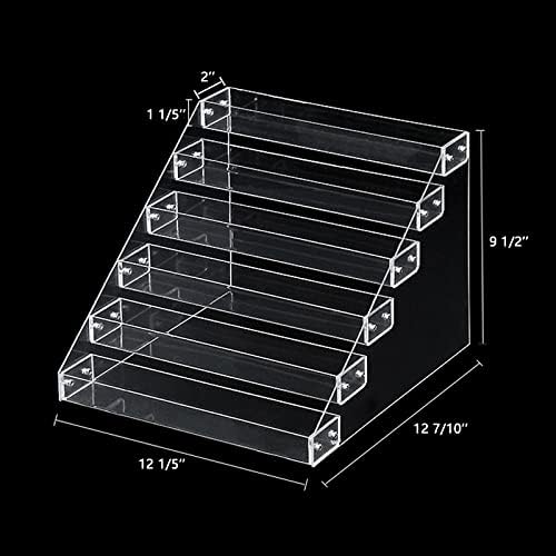 PMMASTO Tiered Spice Rack, Seasoning Organizer, Clear Acrylic Vertical Shelves Can Organizer for