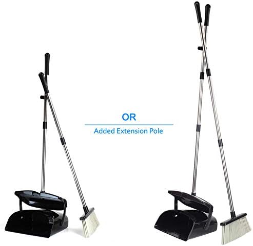Broom and Dustpan Commercial Long Handle Sweep Set and Lobby Broom Upright Grips Sweep Set with