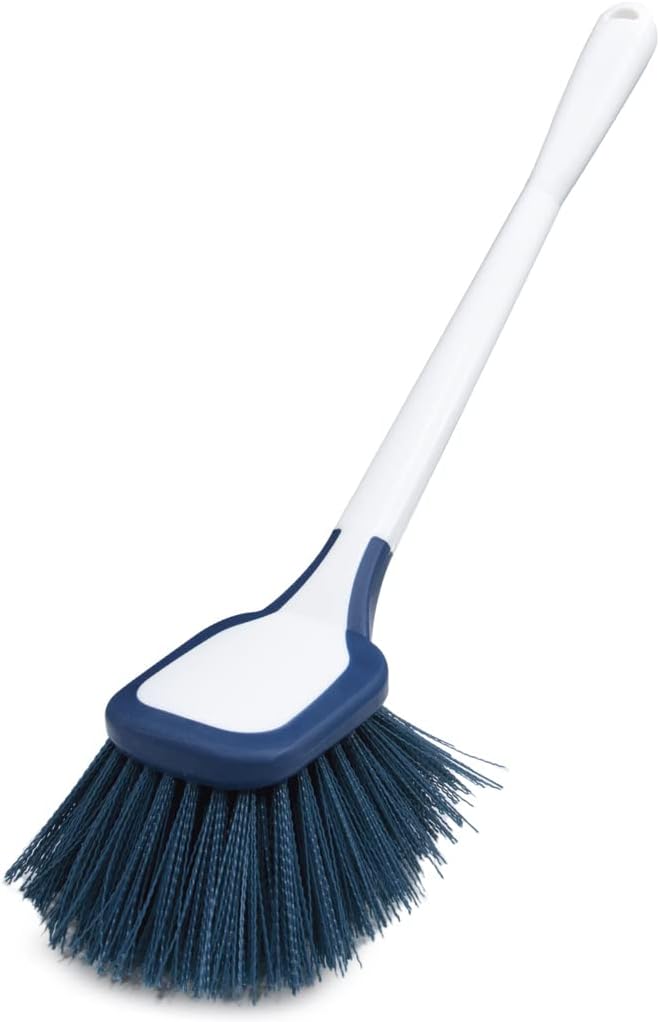 Unger EZ Reach Shower Tub and Tile Scrub Brush, Crevice Bathroom Cleaning Supplies, Non-Scratch