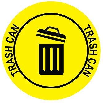 "Trash Can" Durable Laminated Vinyl Floor Sign- Sign by Graphical Warehouse- 5S Safety and Security