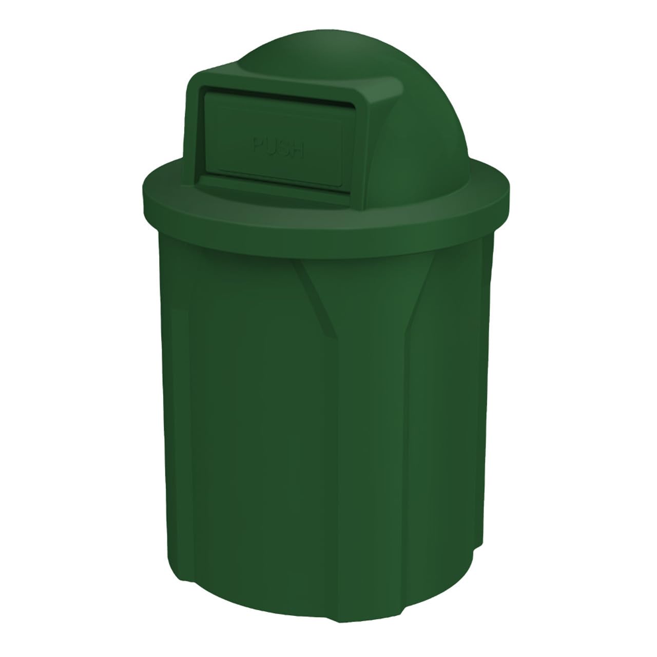 42 Gallon Circle 100% Recycled Plastic Heavy Duty Outdoor Commercial Trash Can with Push Open Dome
