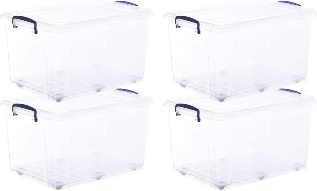 Superio Storage Bins with Lids, Clear Plastic Containers for Organizing, Stackable Totes, BPA Free