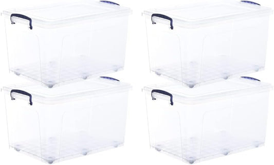 Superio Storage Bins with Lids, Clear Plastic Containers for Organizing, Stackable Totes, BPA Free