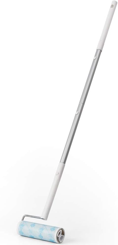 UNIKON 802 Lint Roller Sticky Roller Pet Hair Roller, Long Handle Sticky Mop With 4-Foot Extendable