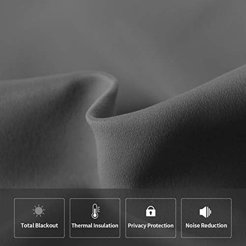 DWCN French Door Curtains – Rod Pocket Thermal Blackout Curtain for Doors with Glass Window