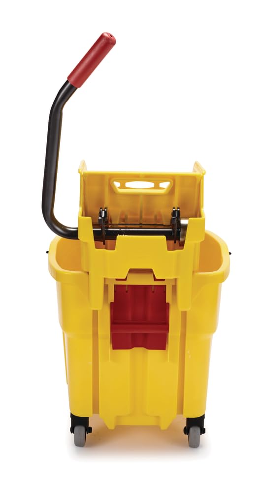 Rubbermaid Commercial Products WaveBrake 35 Qt. Side-Press Mop Bucket and Wringer Combo on Wheels