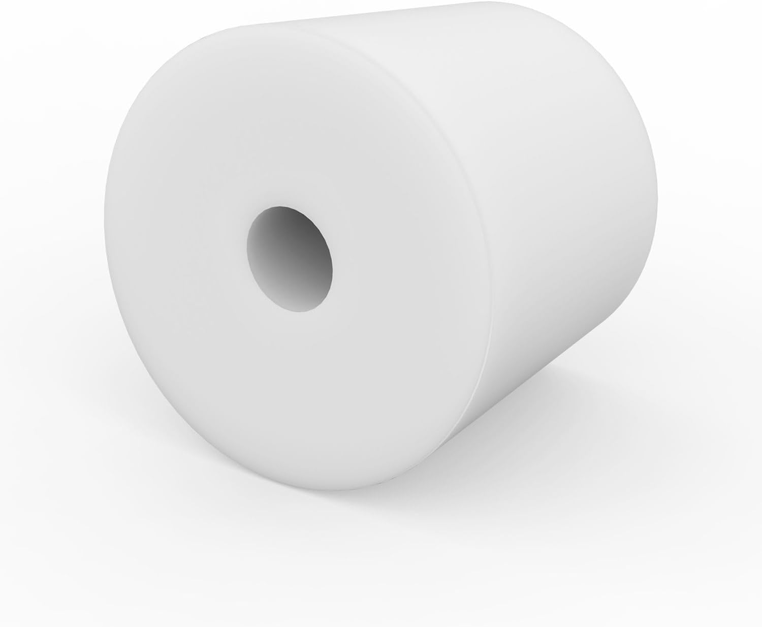 Labasics 5-Pack 7# Single-Hole Silicone Stoppers, White Tapered Lab Seal Stoppers with 0.31" Hole