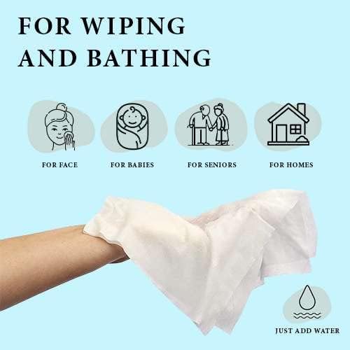 Disposable Dry Wipes, 100 Pack – Ultra Soft Non-Moistened Cleansing Cloths for Adults