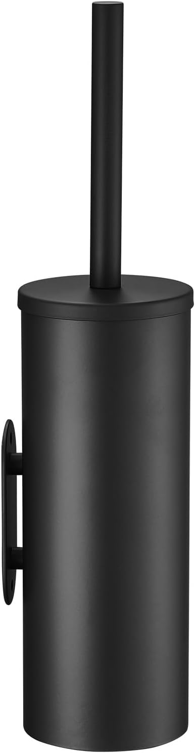 Toilet Bowl Brush and Holder, 304 Stainless Steel No-Punch Hook Base Dual Purpose Toilet Brush