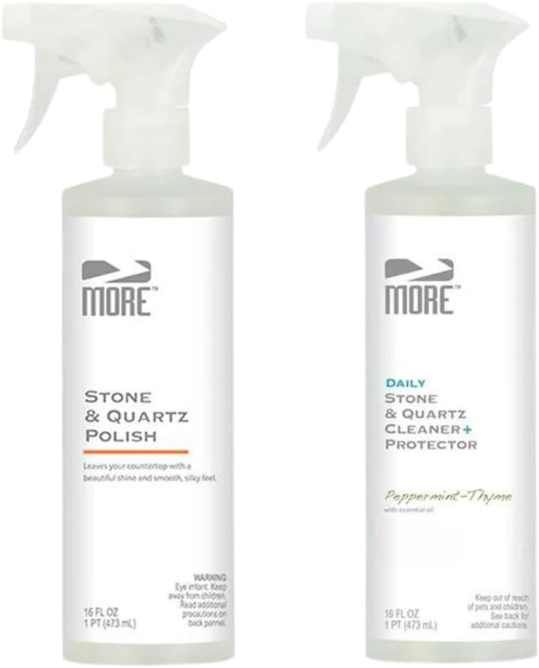 MORE - Twin Pack - Includes Stone & Quartz Cleaner + Polish - Granite, Quartz & Marble Cleaner &