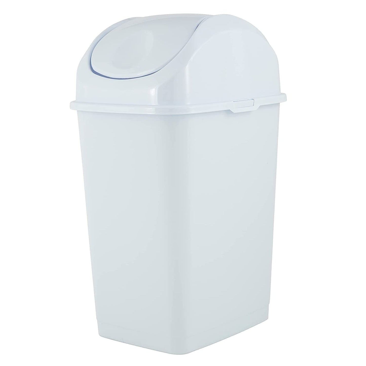 Superio Mini Desktop Trash Can with Swing Top Lid Portable Plastic Garbage Can for Countertop