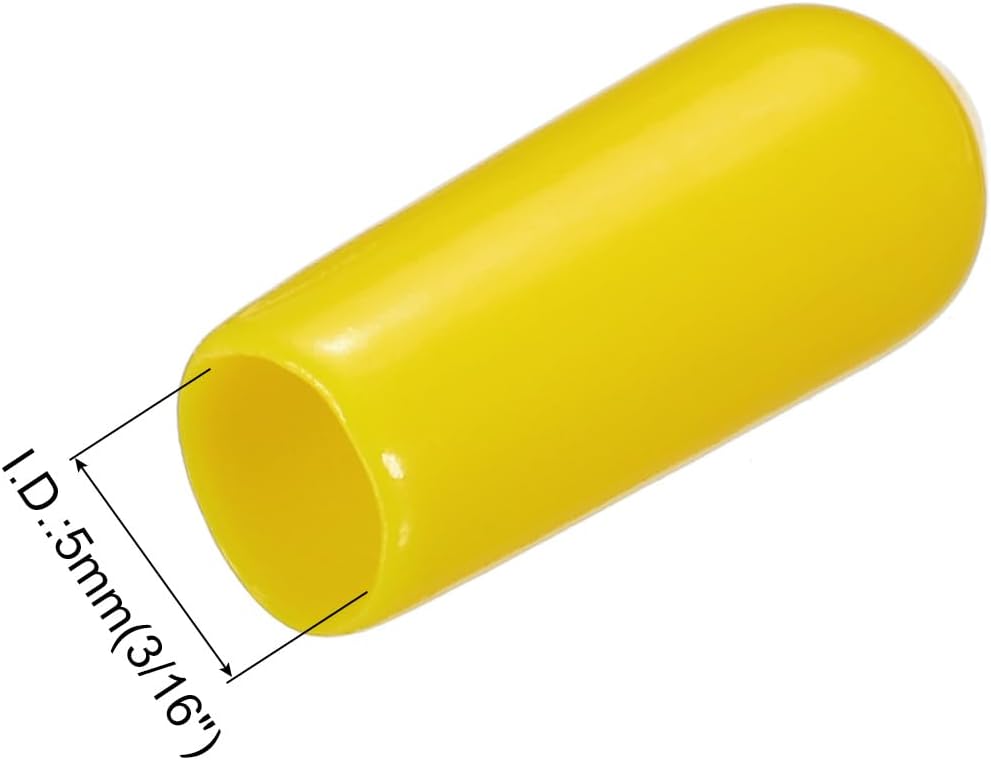 uxcell 20pcs Rubber End Caps 5mm(3/16") ID Vinyl PVC Round Tube Bolt Cap Cover Screw Thread