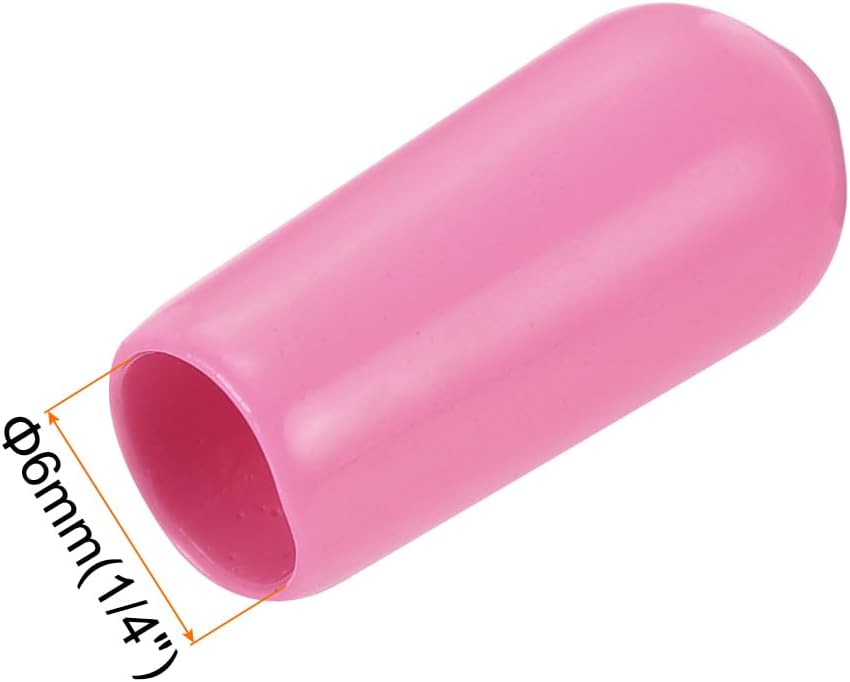 uxcell 20pcs Rubber End Caps 6mm(1/4 inch) ID Vinyl PVC Round Tube Bolt Cap Cover Screw Thread