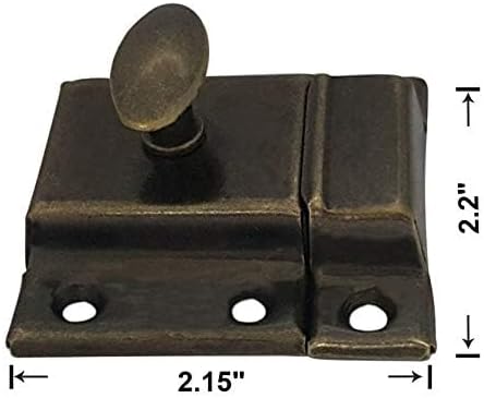 QCAA Oval Turn Cabinet Latch, for Cupboard & Other Furniture, Large, Antique Brass, Made in Taiwan