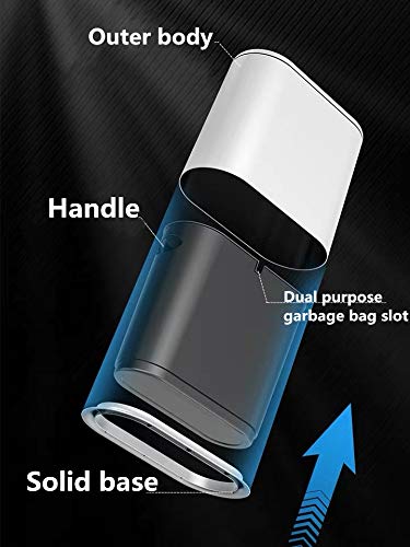 IEEK 12 Liter Rectangular Plastic Trash Can with Press Top Lid,White Modern Wastebasket Thin Trash