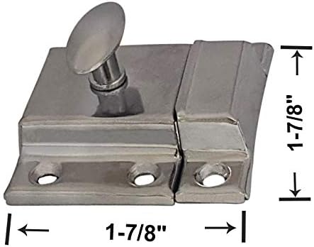 QCAA Oval Turn Cabinet Latch, for Cupboard & Other Furniture, Large, Chrome Plated, Made in Taiwan