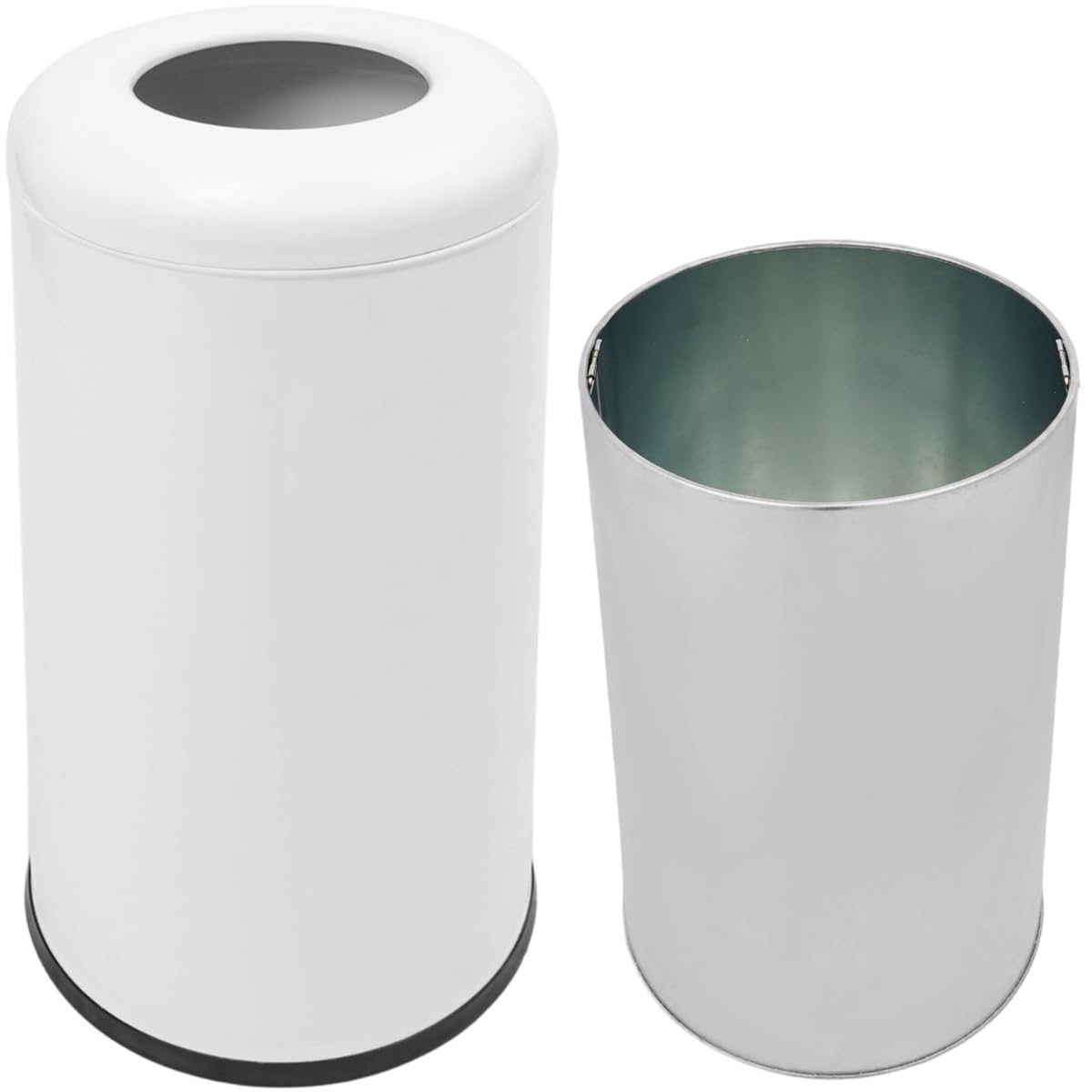 58.6 Liter / 15.48 Gallon Commercial Open Top Trash Can White Stainless Steel Trash Can Outdoor