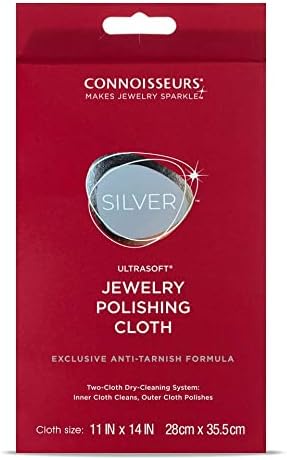 CONNOISSEURS Extra Large Polishing Cloth for Silver Jewelry - Ultrasoft Fabric with Anti-Tarnish