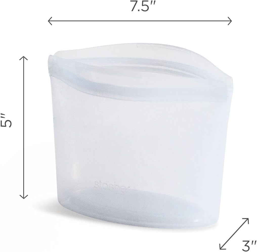Stasher Premium Silicone Reusable Food Storage Bowl, Lavender, Microwave, Sous Vide, Dishwasher