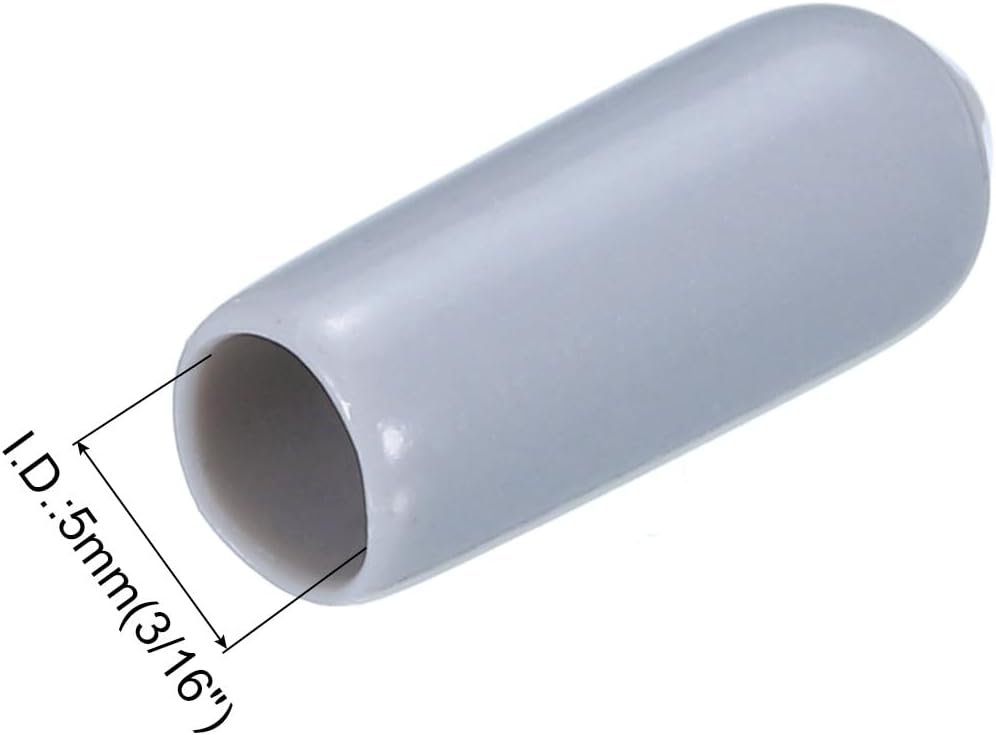 uxcell 20pcs Rubber End Caps 5mm(3/16") ID Vinyl PVC Round Tube Bolt Cap Cover Screw Thread