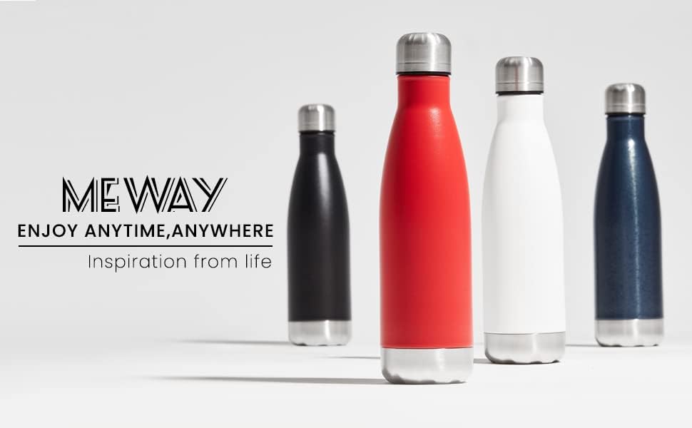 MEWAY 17oz Sport Water Bottle Vacuum Insulated Stainless Steel Leak-Proof Double Wall Cola Shape