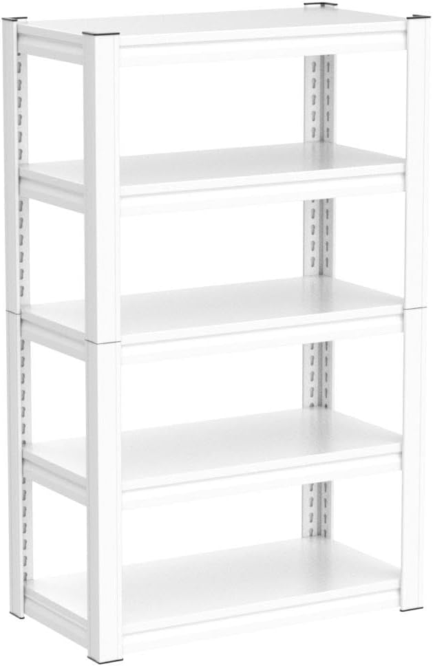 Raybee Garage Shelving Heavy Duty 2000LBS Storage Shelves Heavy Duty Shelving 5 Tier White Metal