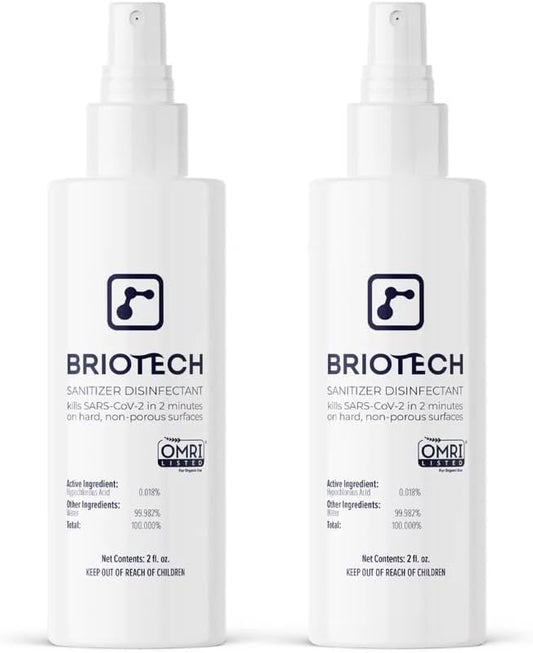 BRIOTECH Sanitizer Disinfectant Hypochlorous Spray, Kill 99.99% of Viruses & Bacteria, Control