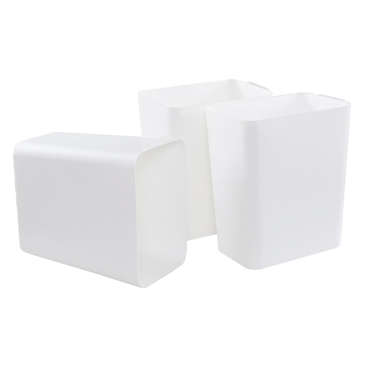 3-Pack 4.5 Gallon Trash Can, Waste Bin for Under Desk, Kitchen, Home, Office, White