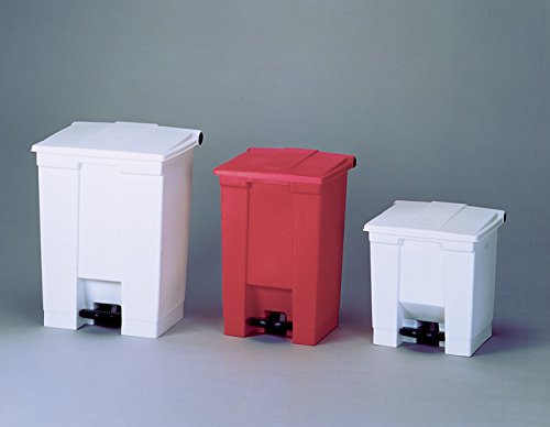 Rubbermaid Commercial Products Step-On Trash Can with Lid, 8-Gallon, White, Hands-Free Sanitary Use