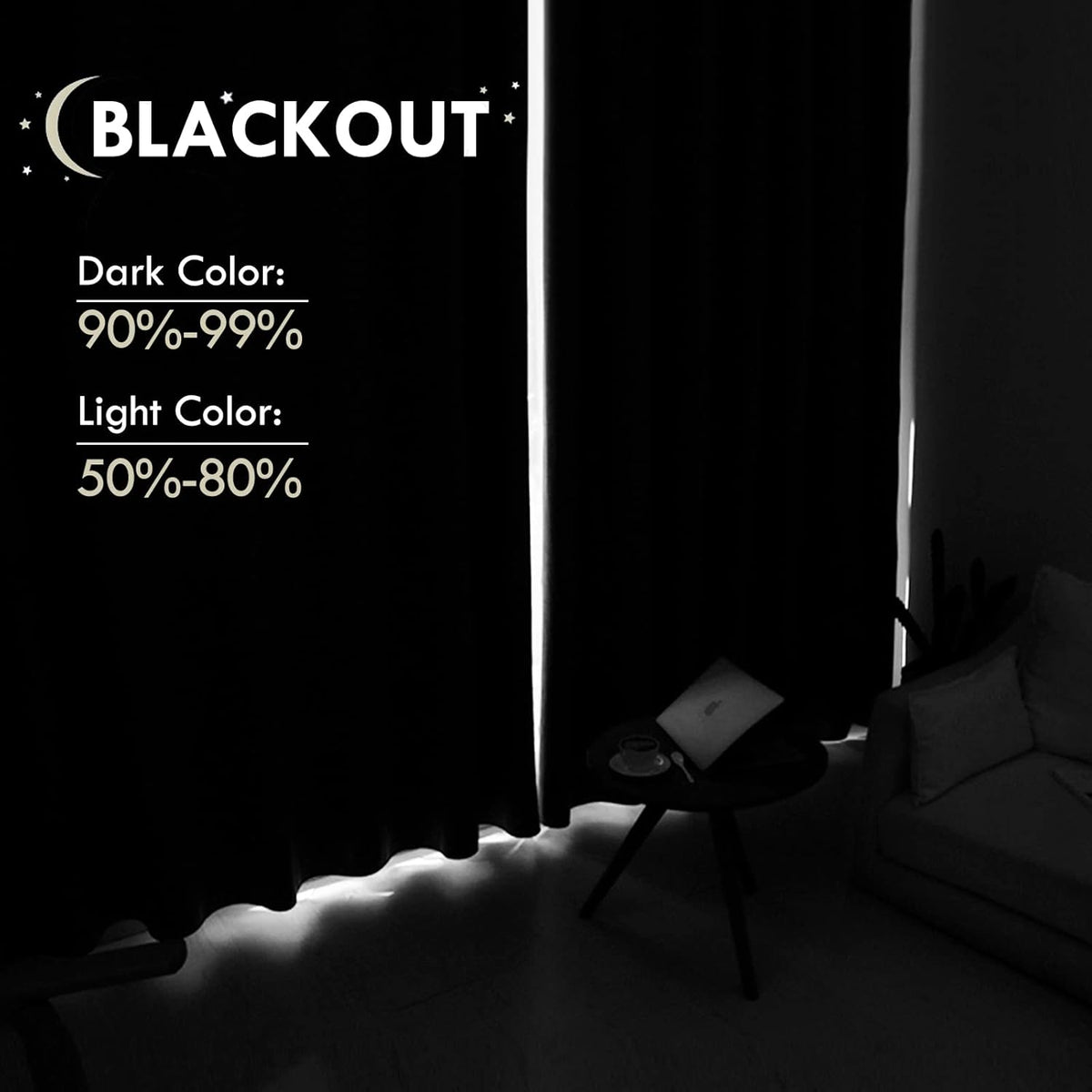 DWCN Blackout Curtains – Thermal Insulated, Energy Saving & Noise Reducing Bedroom and Living Room