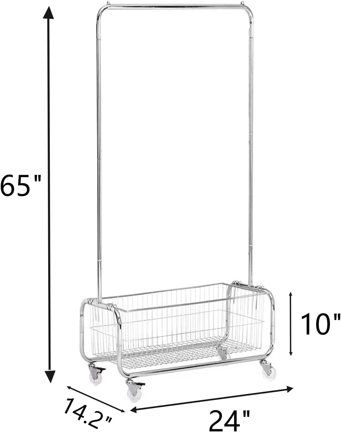 Garment Rack With Storage Baskets,Clothing Rack for Hanging Clothes, Multi-functional Bedroom