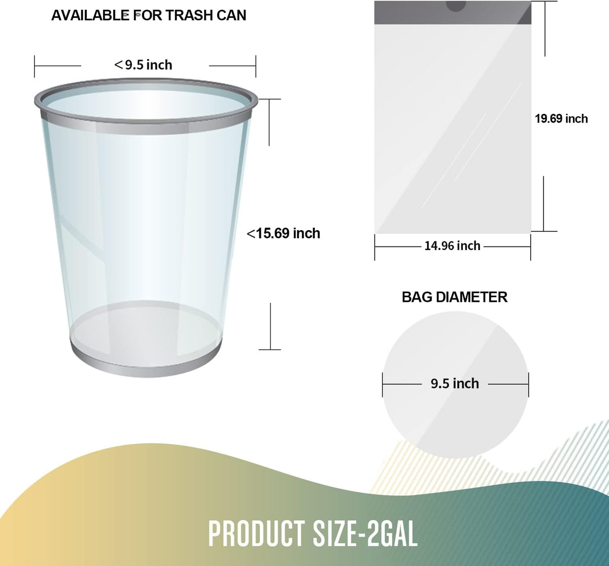 FORID Small Drawstring Trash Bags - 2.6 Gallon White Garbage Bags 240 Count, Durable & Thick Bags