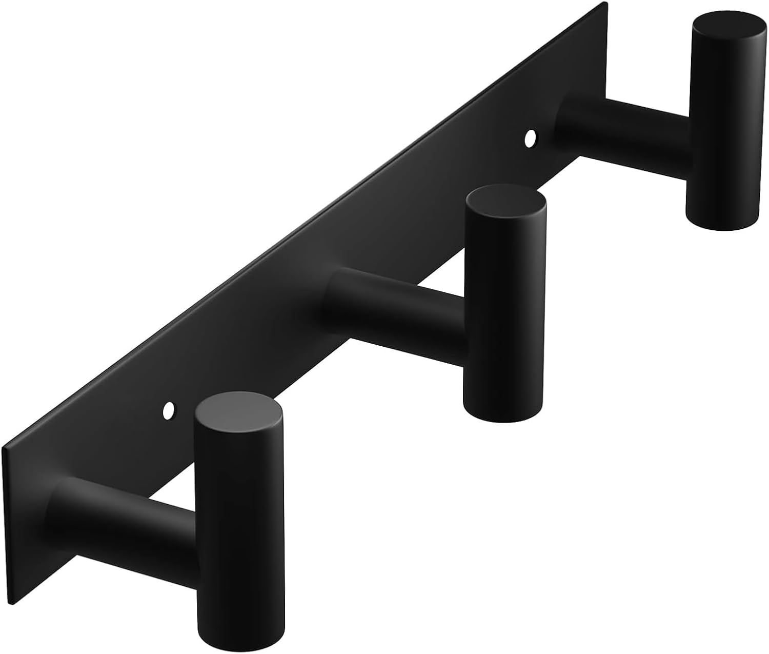 VAEHOLD Black Hat and Coat Wall Mount Rack - 3 Hooks for Robes, Bags, Keys, and Towels - Bathroom