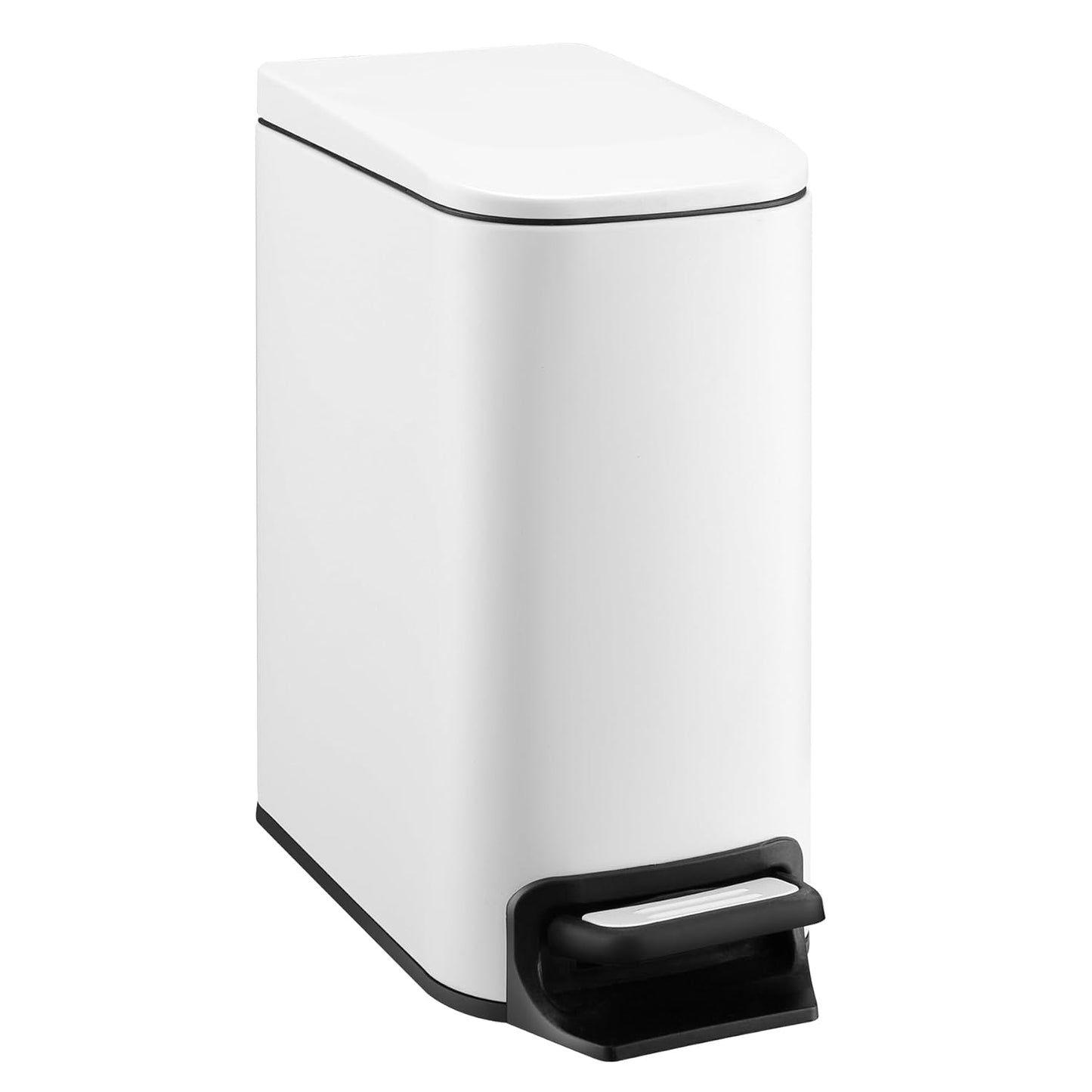 TIPGO Slim Bathroom Trash Can with Lid Soft Close, Step Pedal, 6 Liter / 1.6 Gallon Stainless Steel