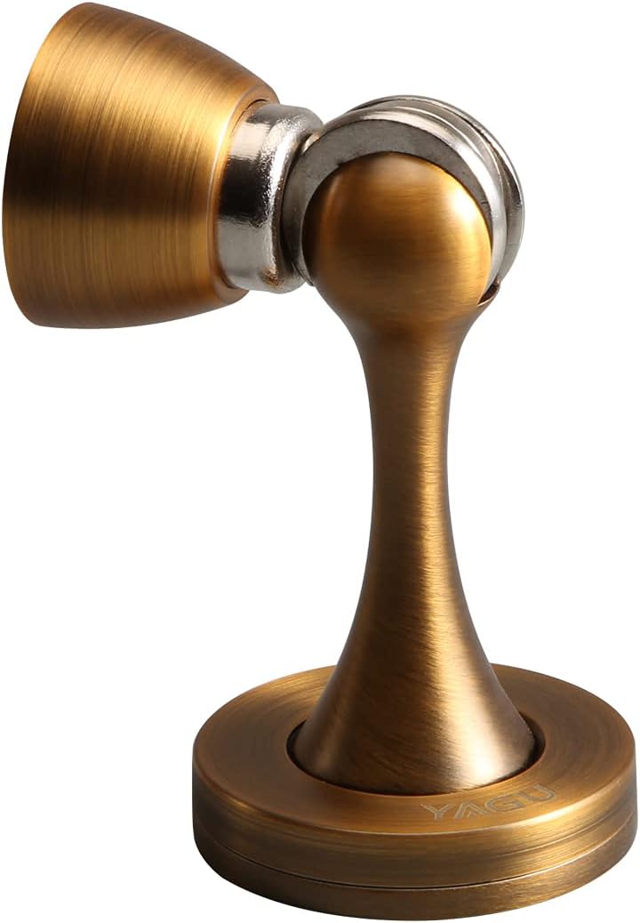Door Stopper 6 Pack Magnetic Door Stops, Zinc Alloy Antique Brass Door Catch Door Holder Wall Floor