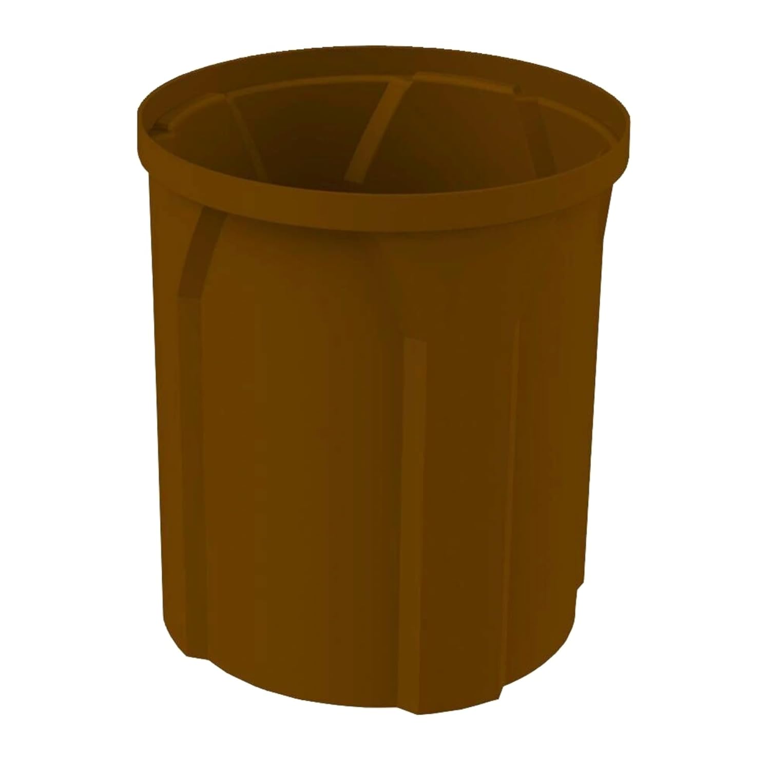 42 Gallon Round 100% Recycled Plastic Heavy-Duty Commercial Outdoor and Indoor Trash Can with Push