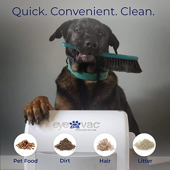 EyeVac Pet Touchless Vacuum Automatic Dustpan - Ultra Fast & Powerful - Great for Sweeping Cat Dog