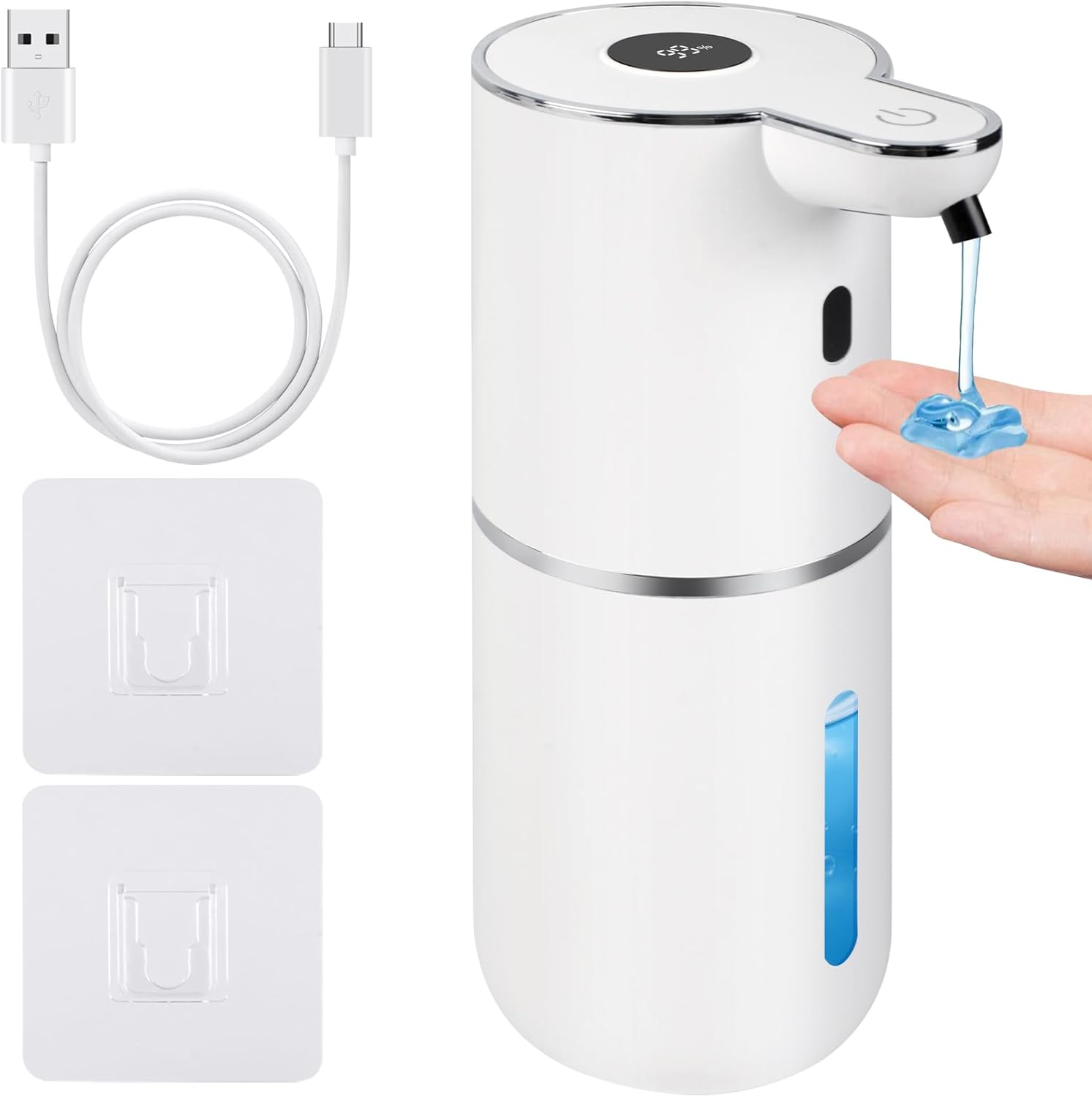 Automatic Liquid Soap Dispenser Touchless, USB-C Rechargeable Hand Soap Dispenser 12.8oz/380ml