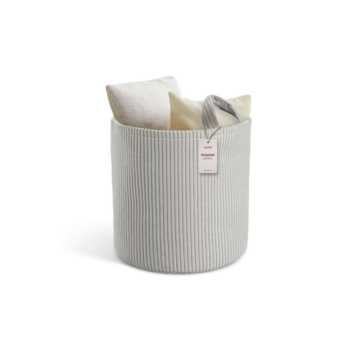 PUTSKA Blanket Basket – Round Storage for Toys and Blankets, Clothes, Stuffed Animals – Soft Baby